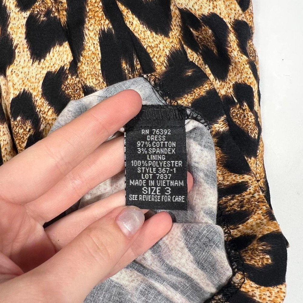 Snap Leopard Print Strapless Mini Dress Y2K Animal Print Going Out - Picture 6 of 6